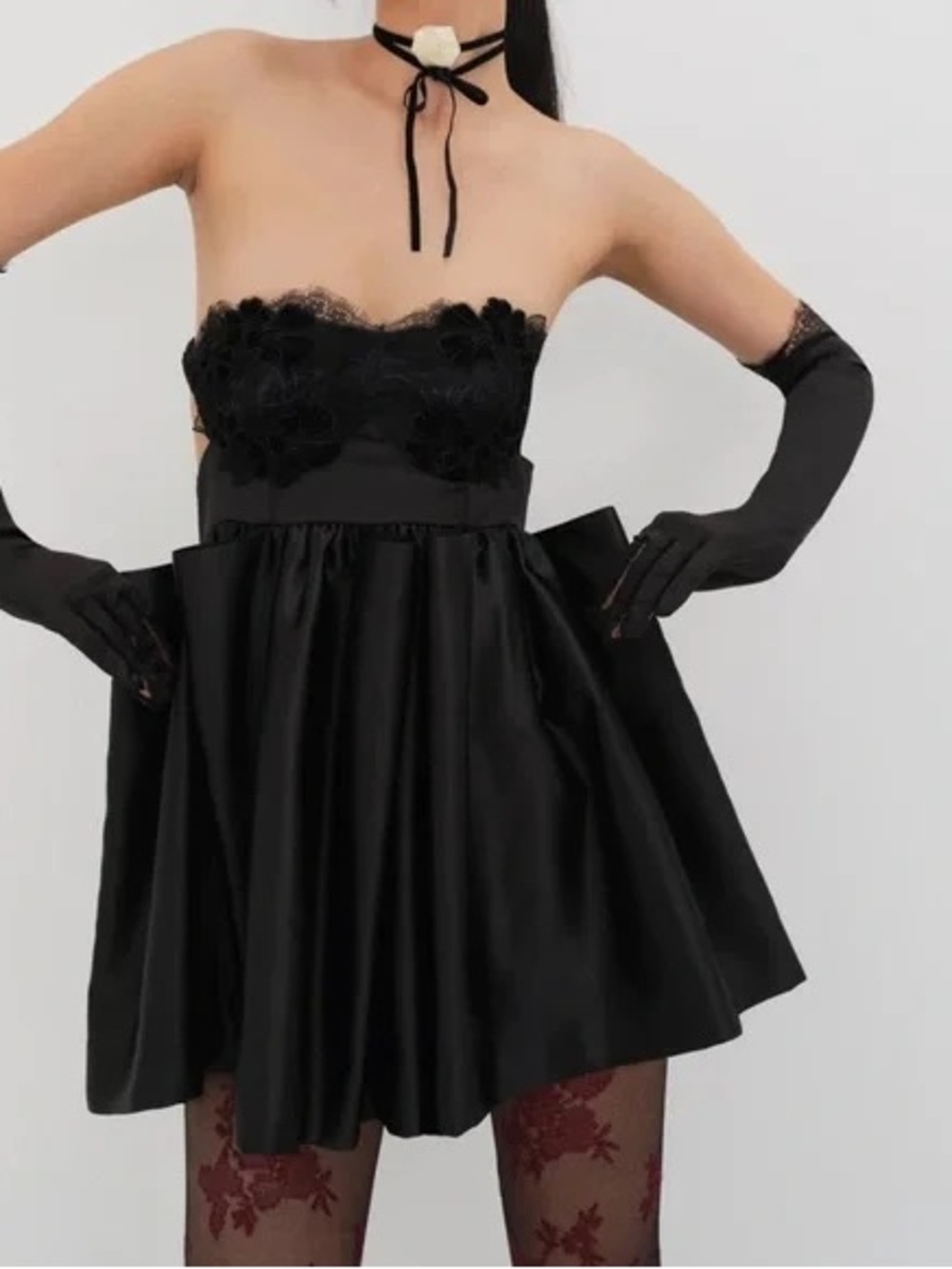 For Love & Lemons Virginia Mini Dress - Black - Size Medium